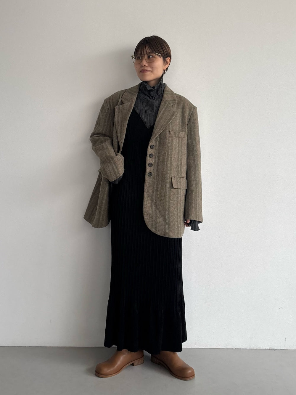 KBF 紐扣隨機羅紋針織衫