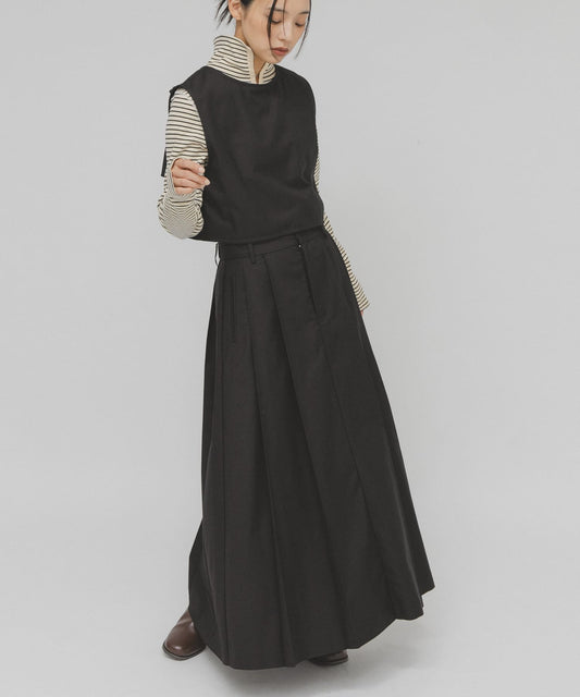 KBF 綁帶上衣+大百褶裙SET