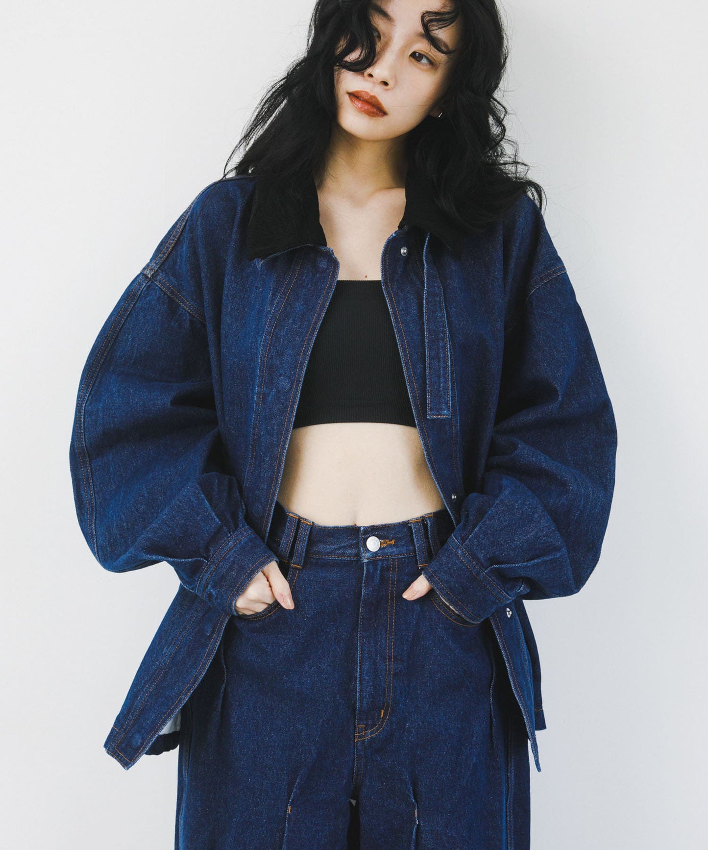 KBF 2WAY color denim blouson