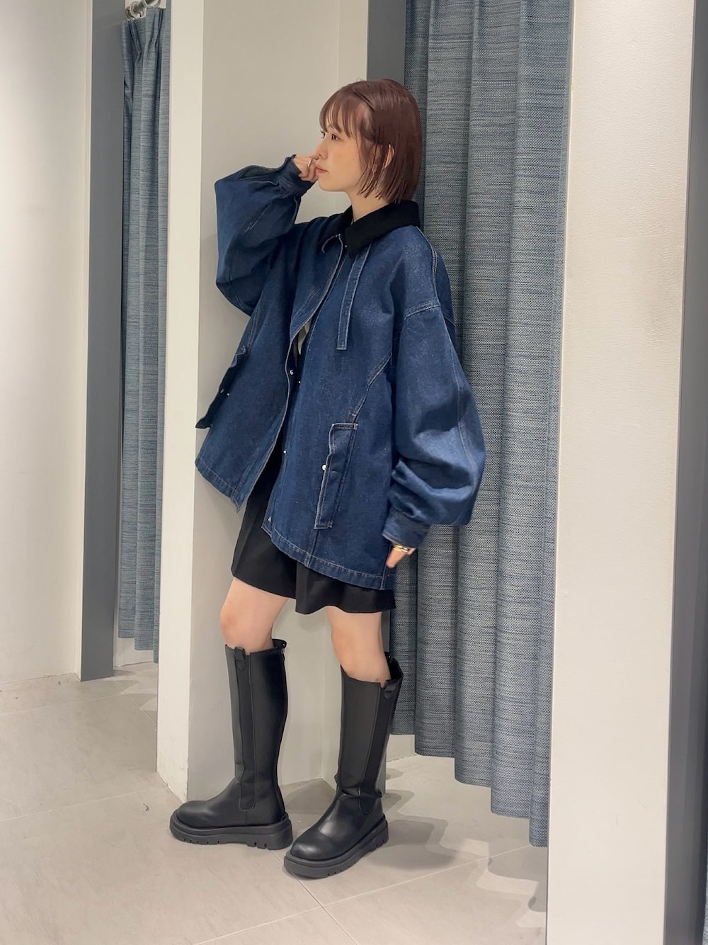 KBF 2WAY color denim blouson