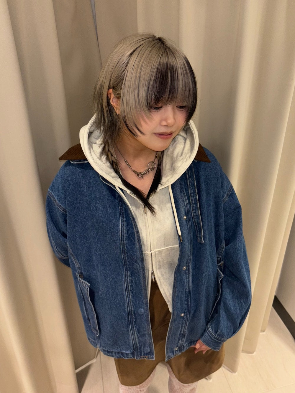 KBF 2WAY color denim blouson