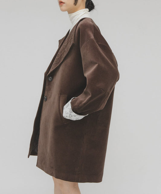 「手袖領口超靚」 KBF絲絨寬版外套