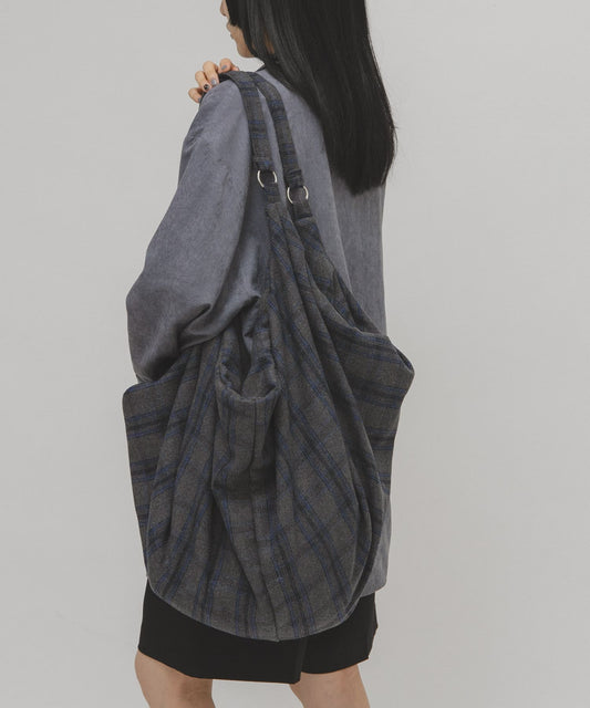 KBF Wool mix 2WAY 格紋大包包