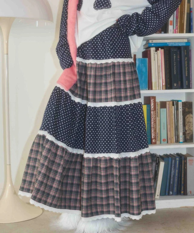 WC Patchwork tiered skirt