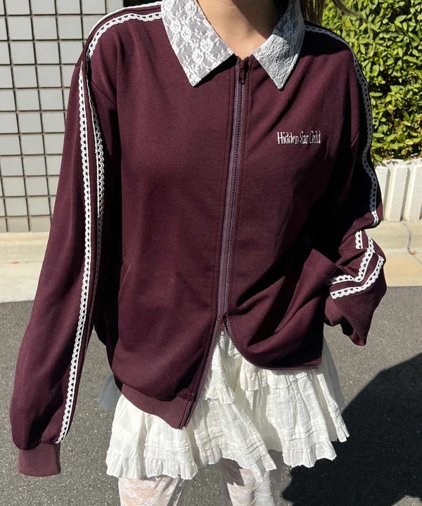 WC lace collar track jacket