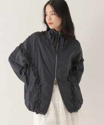 heather 褶邊尼龍 jacket