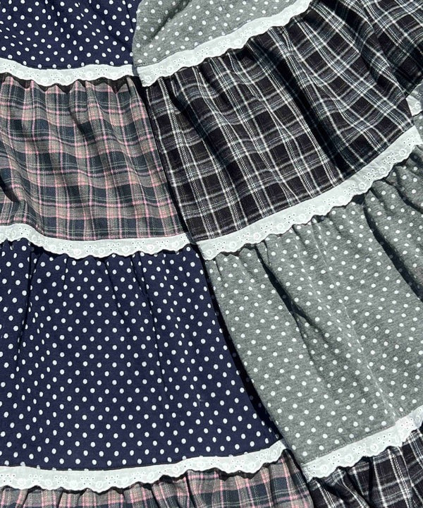 WC Patchwork tiered skirt
