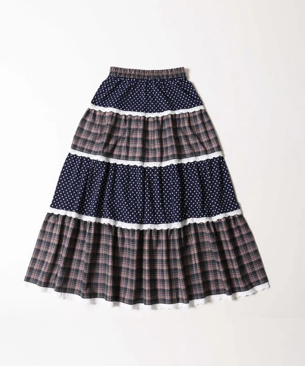 WC Patchwork tiered skirt