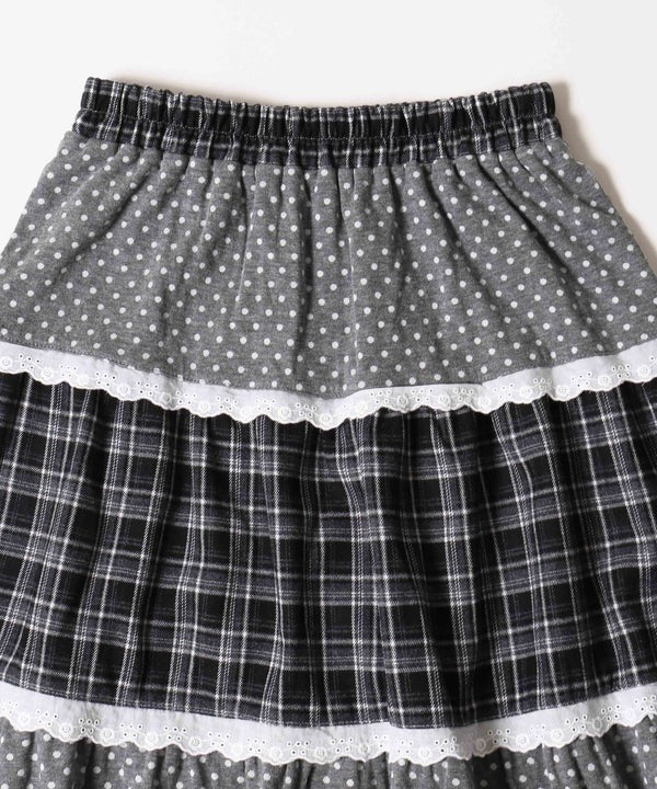 WC Patchwork tiered skirt