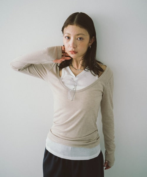 HANNE Layered sheer T-shirt