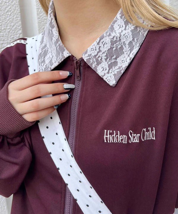 WC lace collar track jacket