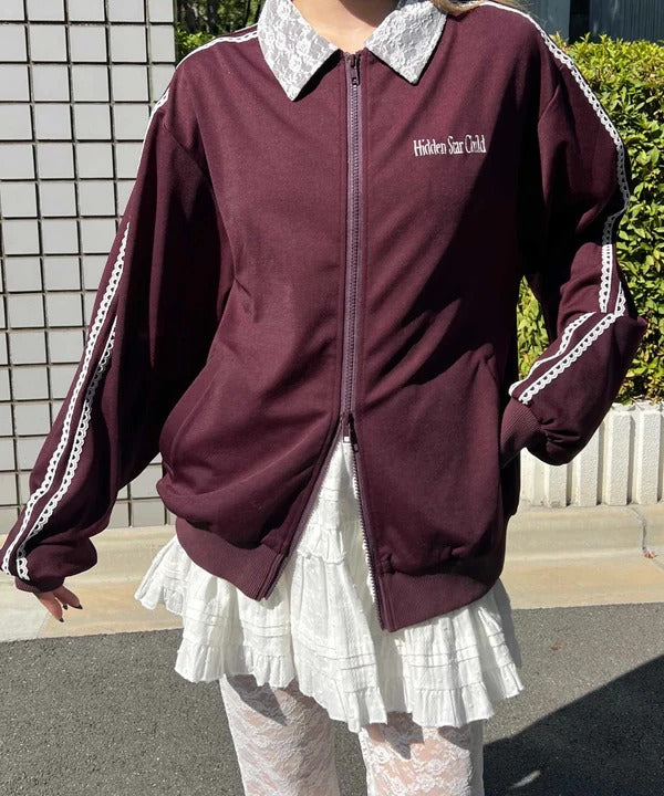 WC lace collar track jacket