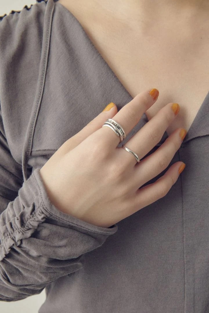 GOLDY Lettering Metal Set 2P Ring