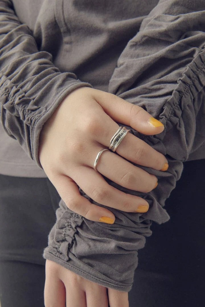 GOLDY Lettering Metal Set 2P Ring