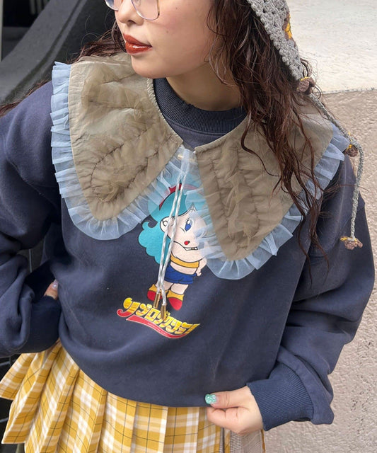 Me + Me 薄紗荷葉邊假領