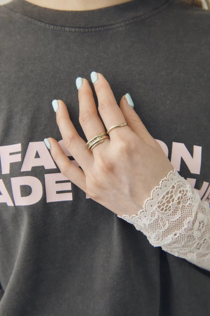 GOLDY Lettering Metal Set 2P Ring