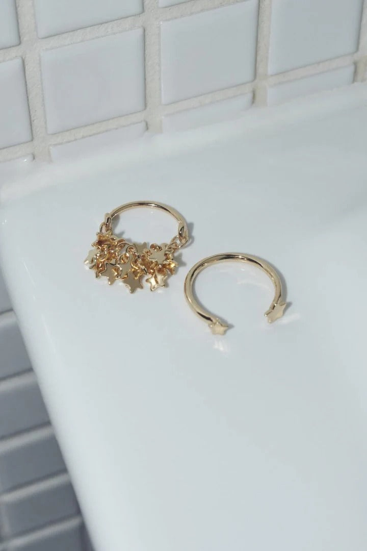 GOLDY Star shower Ring 2P Set