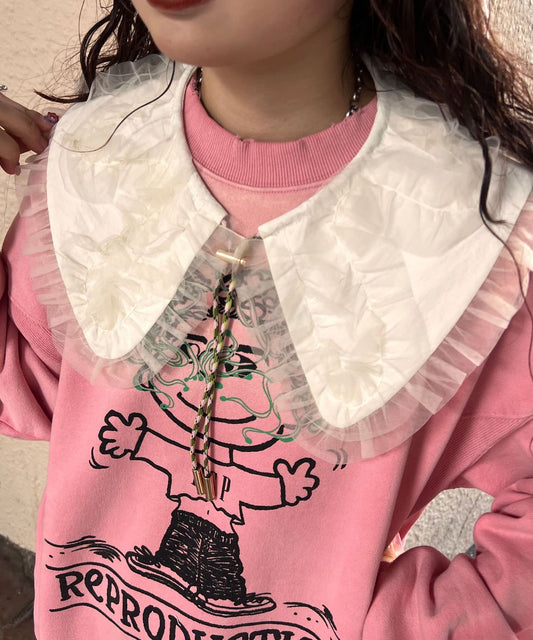 Me + Me 薄紗荷葉邊假領