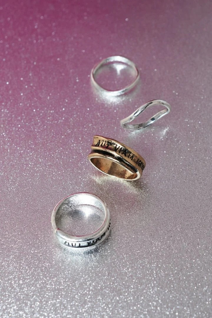 GOLDY Lettering Metal Set 2P Ring
