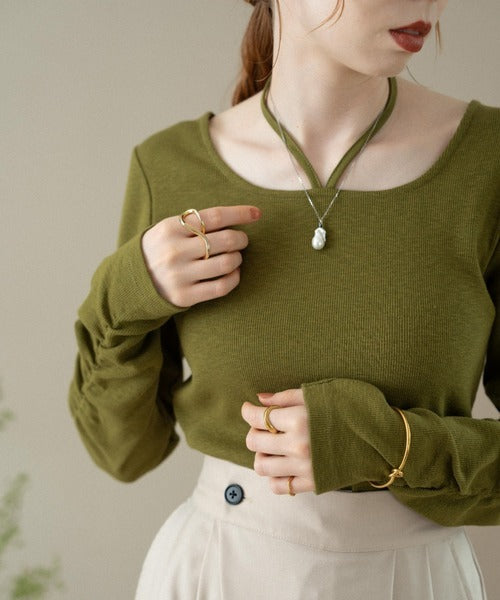 Hinari 綁帶掛頸混色上衣