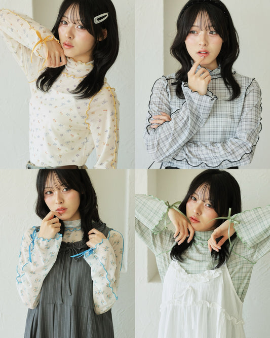 Kutir Ribbon高領sheer top