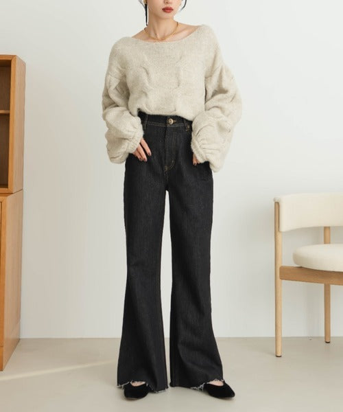 Hinari 高腰半喇叭褲