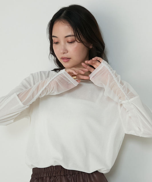 forksy. 天鵝絨透手袖Top