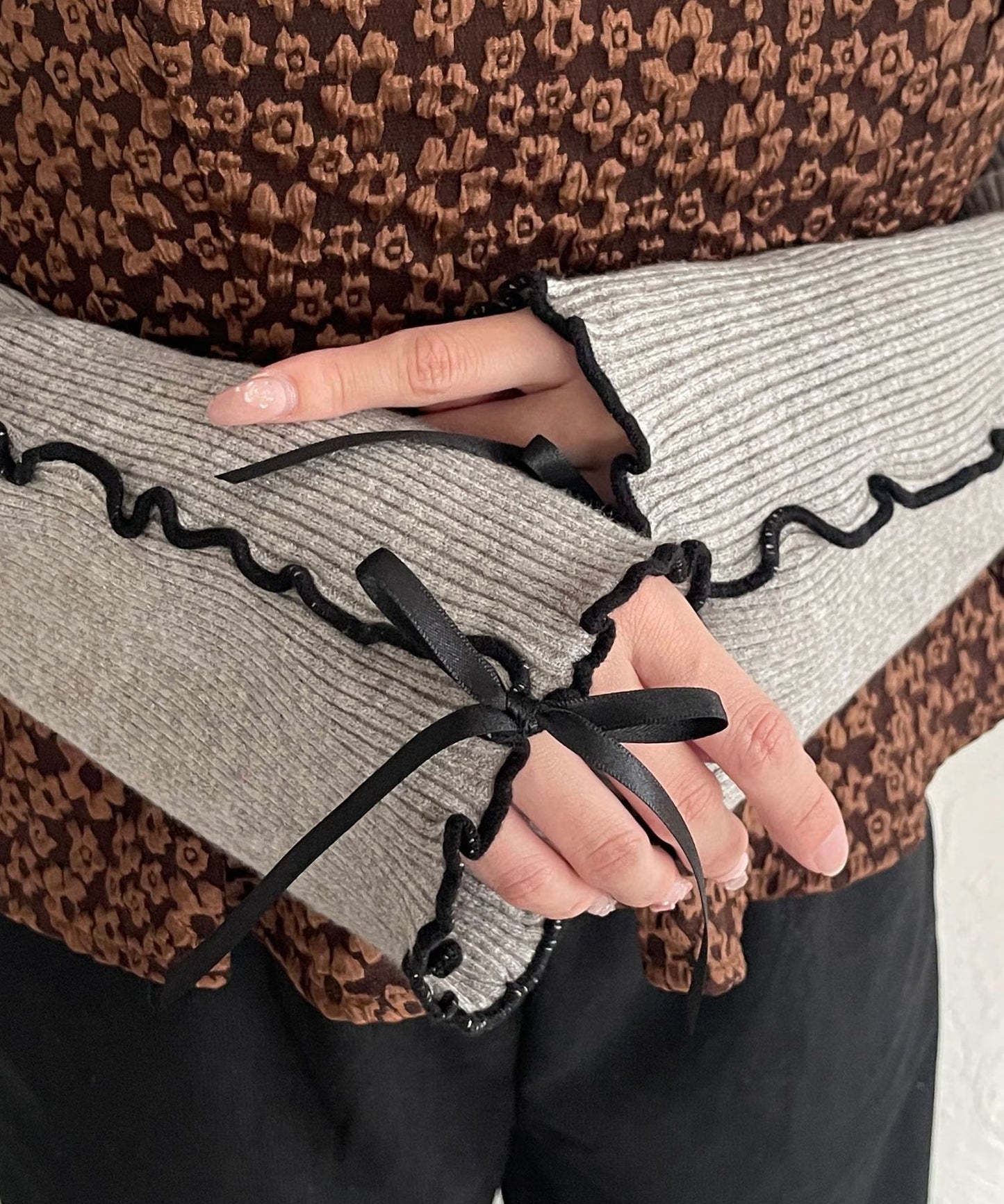 Kutir Ribbon 高領拼色 Knit