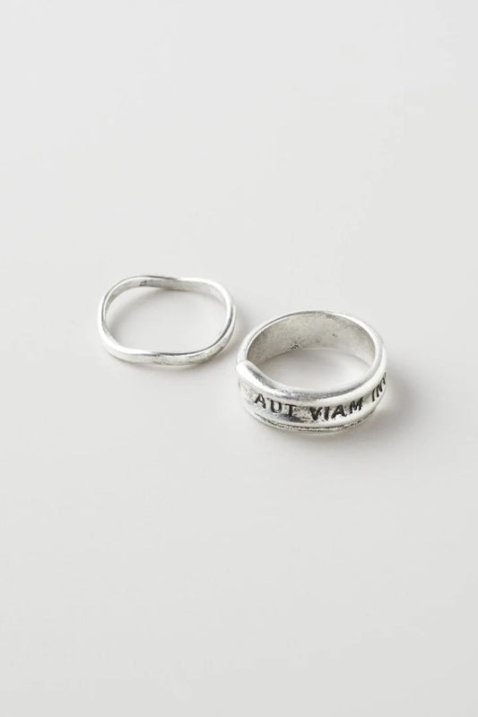 GOLDY Lettering Metal Set 2P Ring