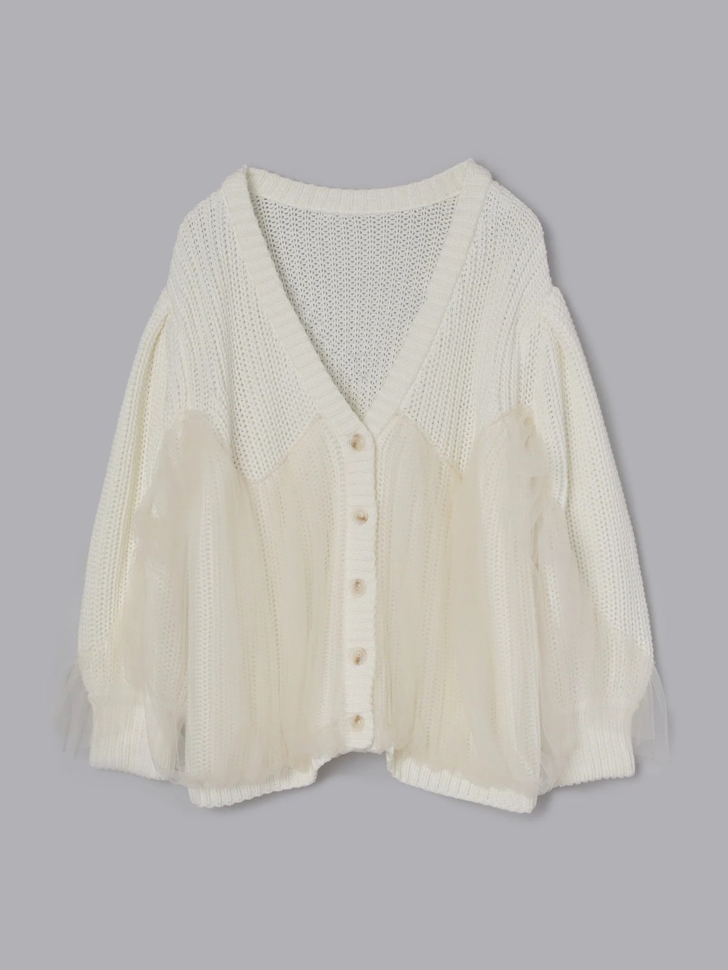 Olu. 薄紗拼接Cardigan