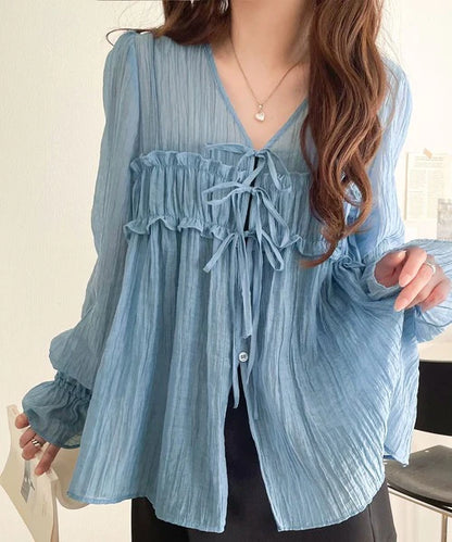 薄紗荷葉邊罩衫