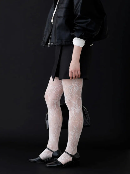 日本製 靴下屋 Lace flower tights