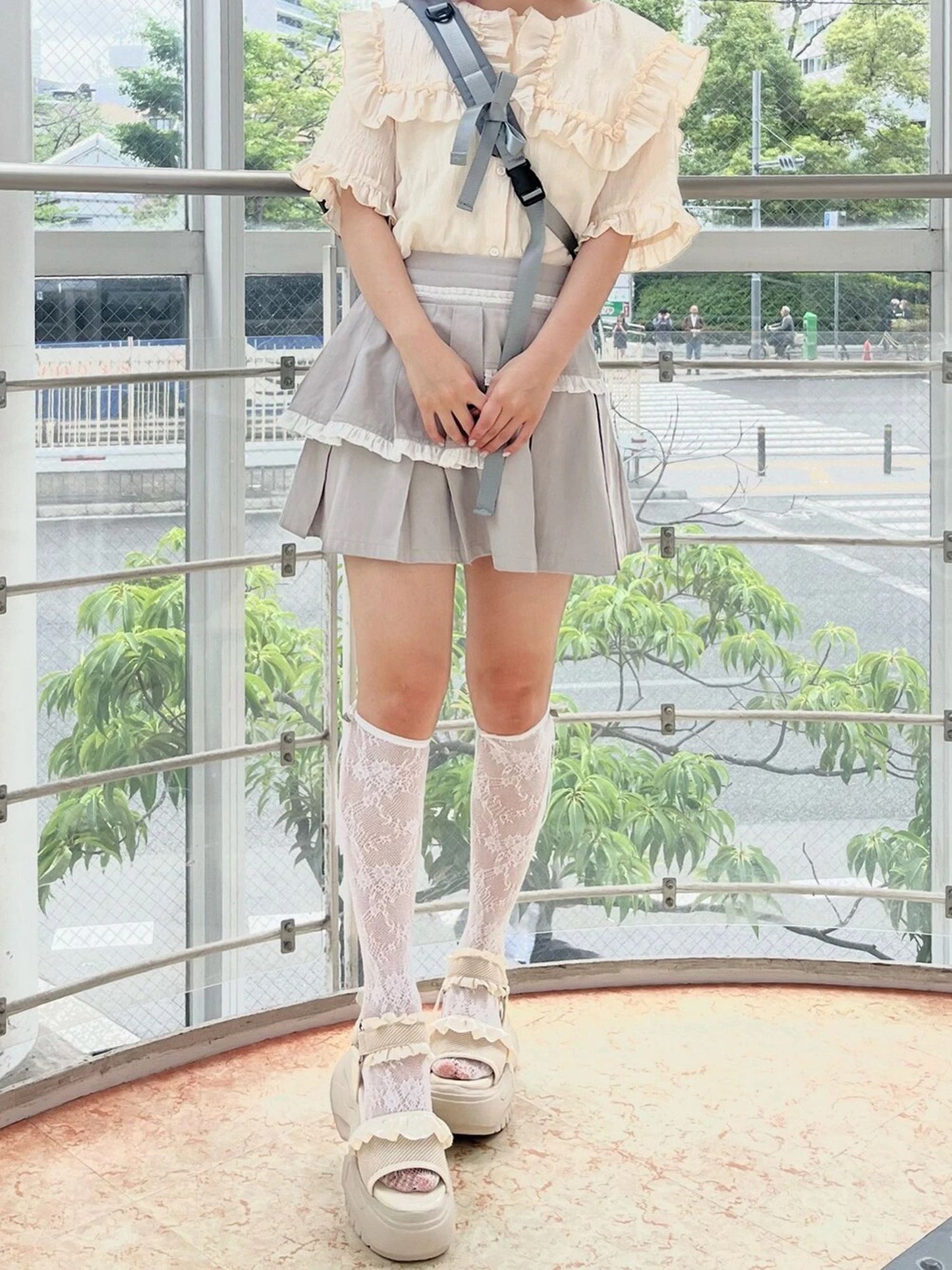 フリルレイヤードプリーツスカート