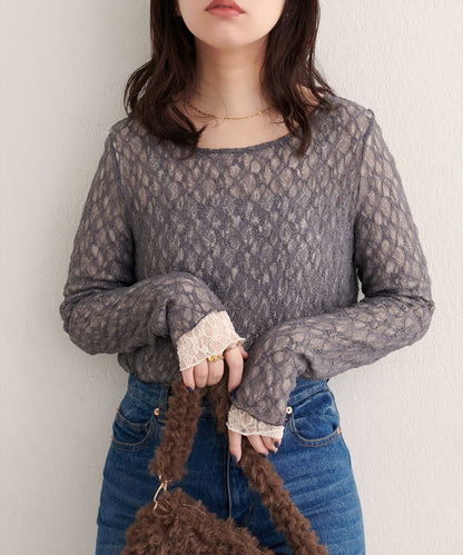 natural couture 雙面兩色Lace Top