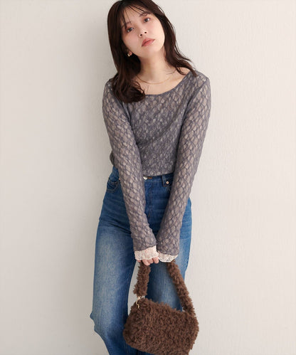 natural couture 雙面兩色Lace Top