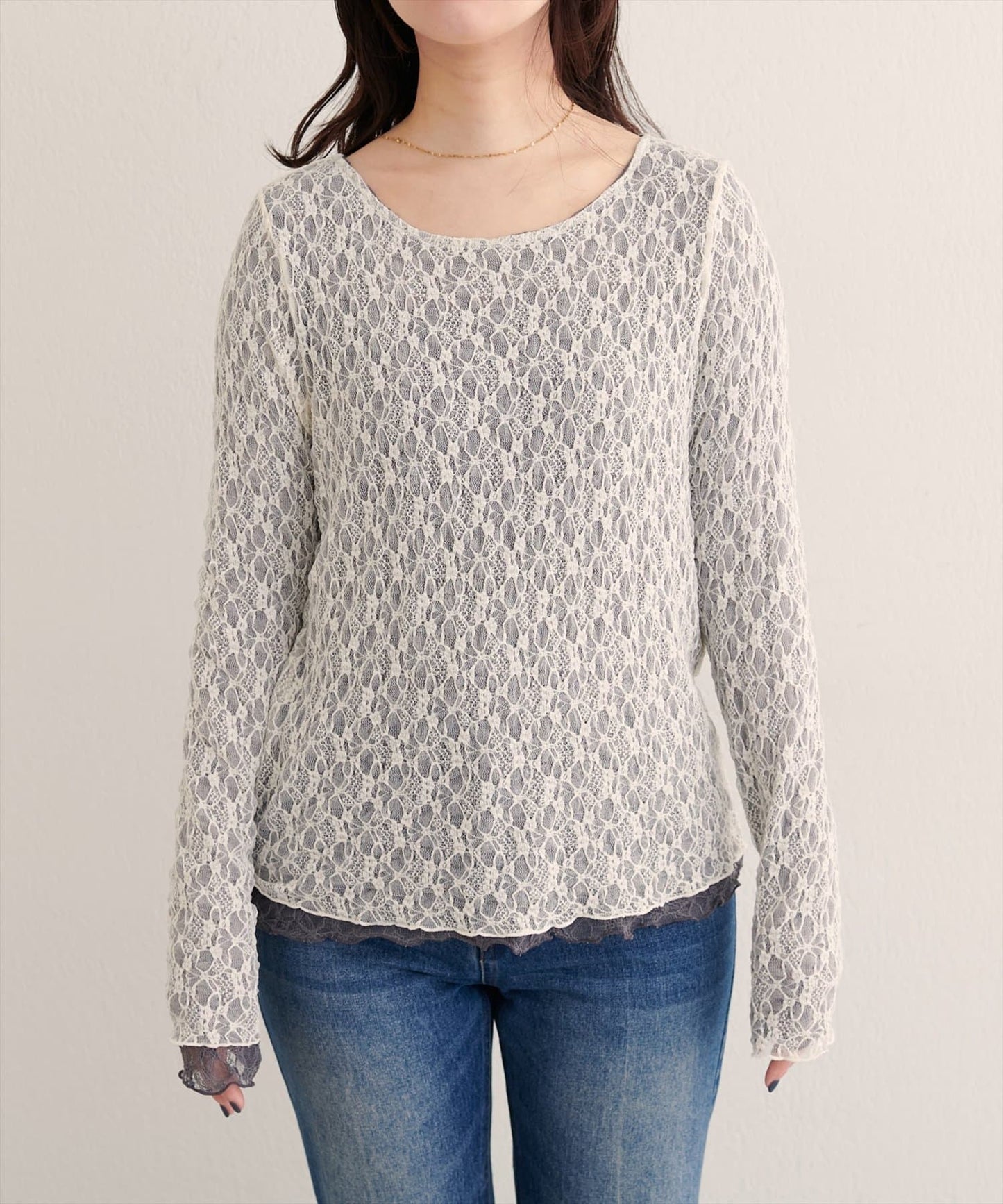 natural couture 雙面兩色Lace Top