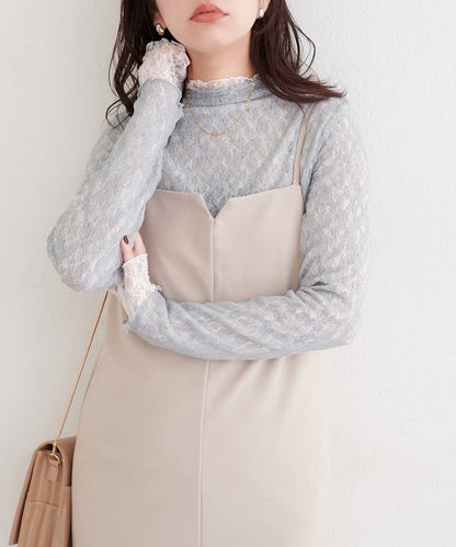 「高領 Version」natural couture 雙面兩色Lace Top