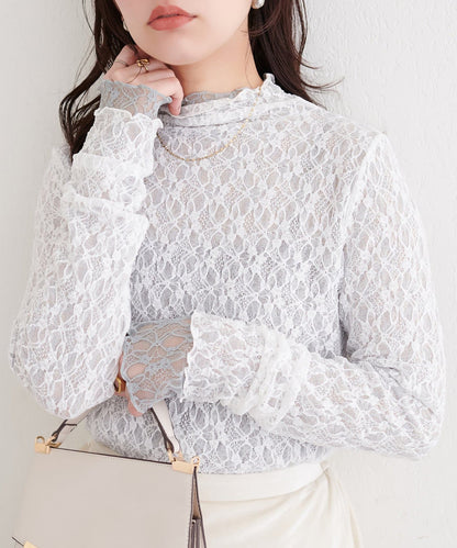 「高領 Version」natural couture 雙面兩色Lace Top