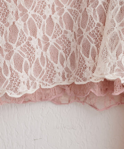 「高領 Version」natural couture 雙面兩色Lace Top