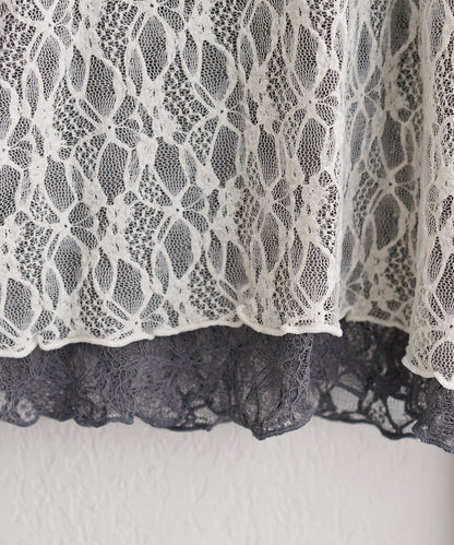 「高領 Version」natural couture 雙面兩色Lace Top