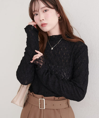 「高領 Version」natural couture 雙面兩色Lace Top