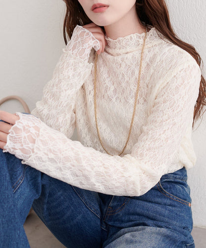 「高領 Version」natural couture 雙面兩色Lace Top