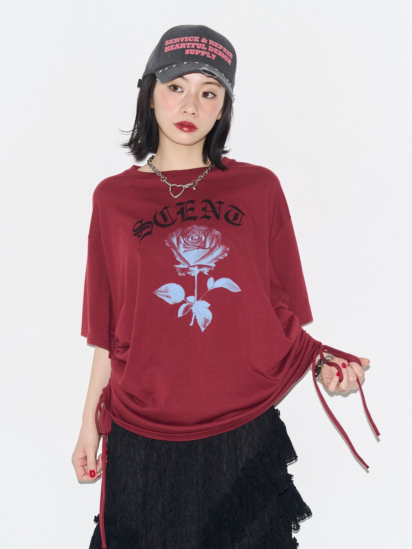 レース アシメロングスカート