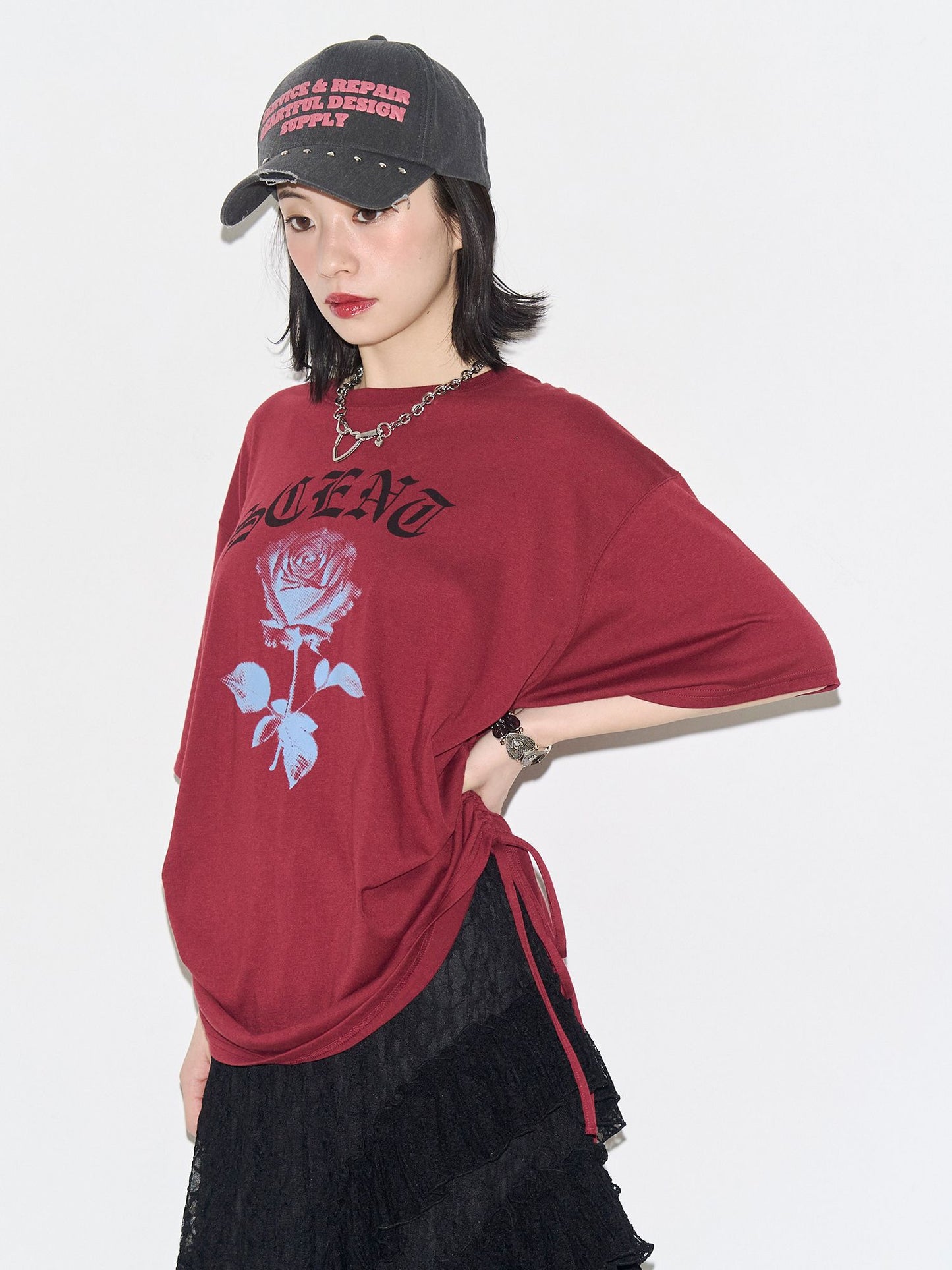 レース アシメロングスカート
