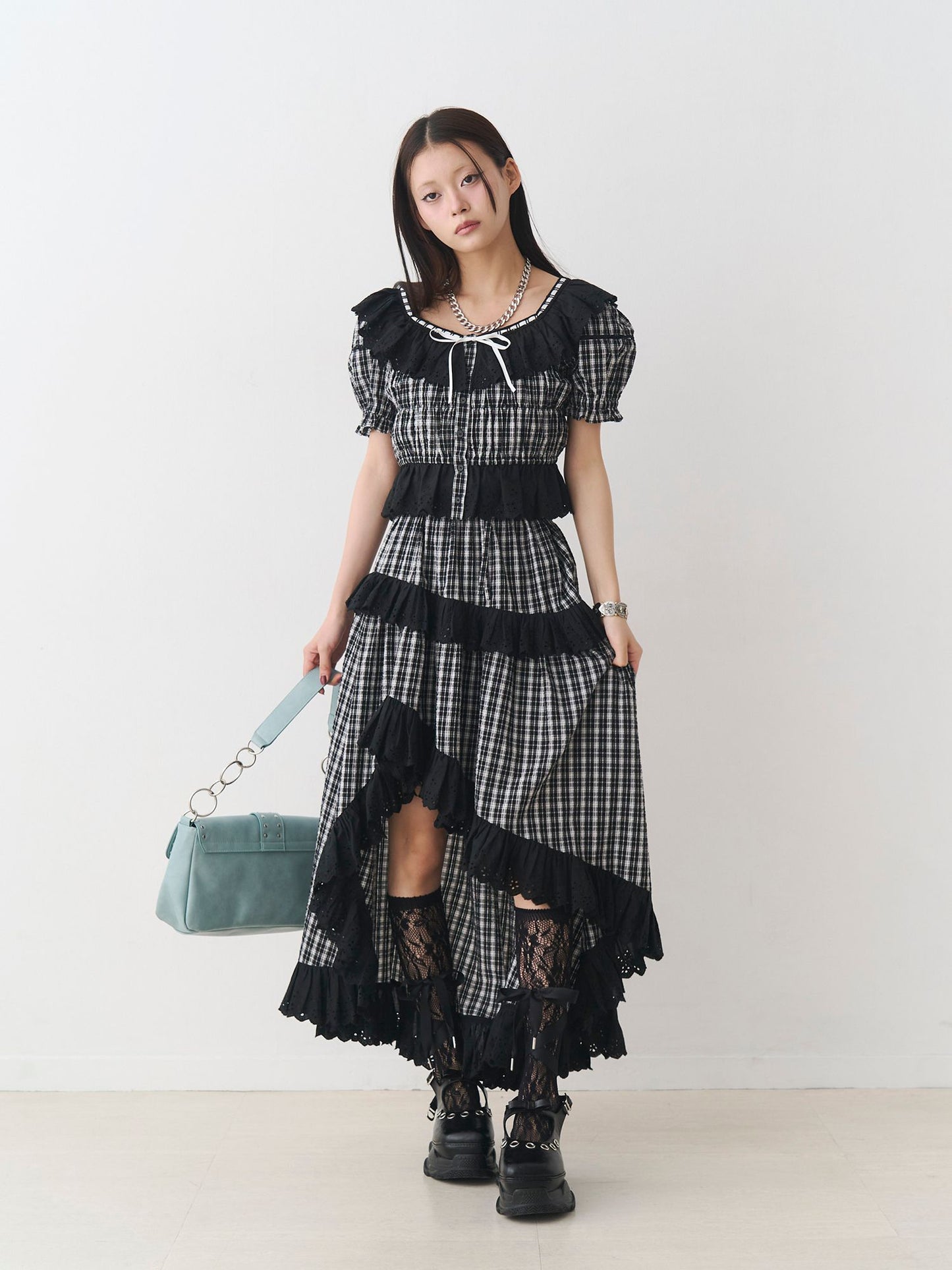 レースフリルアシメロングスカート