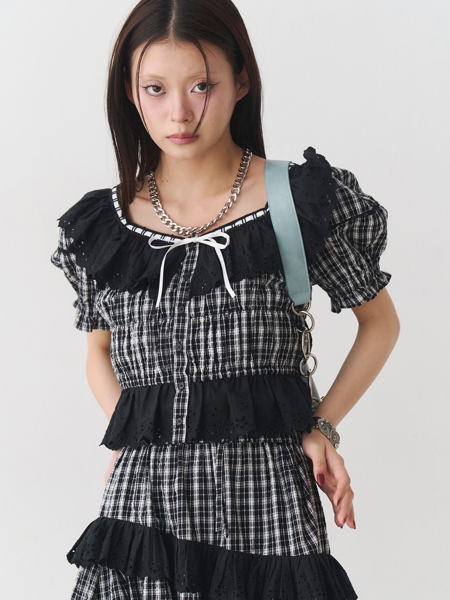 レースフリルアシメロングスカート
