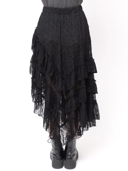 レース アシメロングスカート