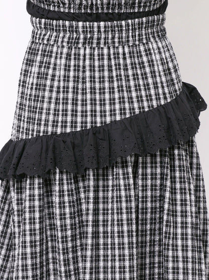 レースフリルアシメロングスカート