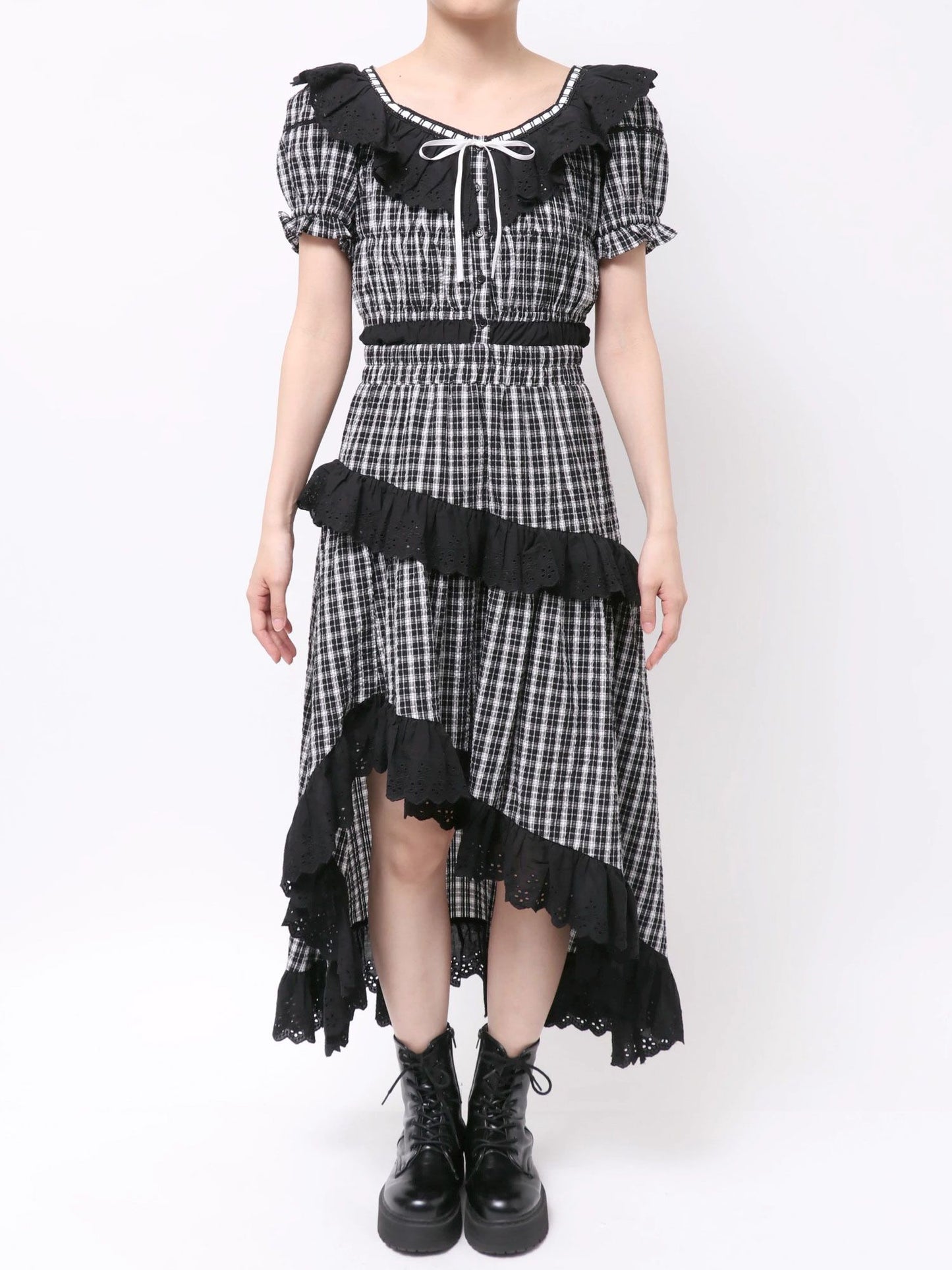 レースフリルアシメロングスカート