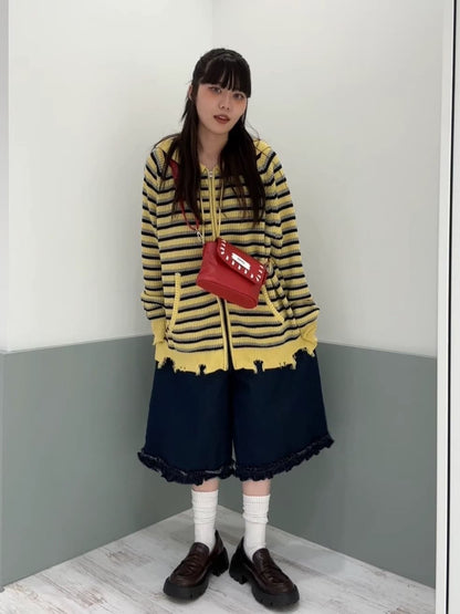 CIAOPANIC Ruffle邊帽Double Zip Knit Hoodie - Image 46